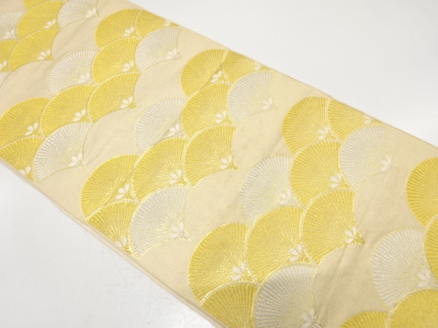 JAPANESE KIMONO / ANTIQUE FUKURO OBI / SILK / WOVEN PINE SEIGAIHA